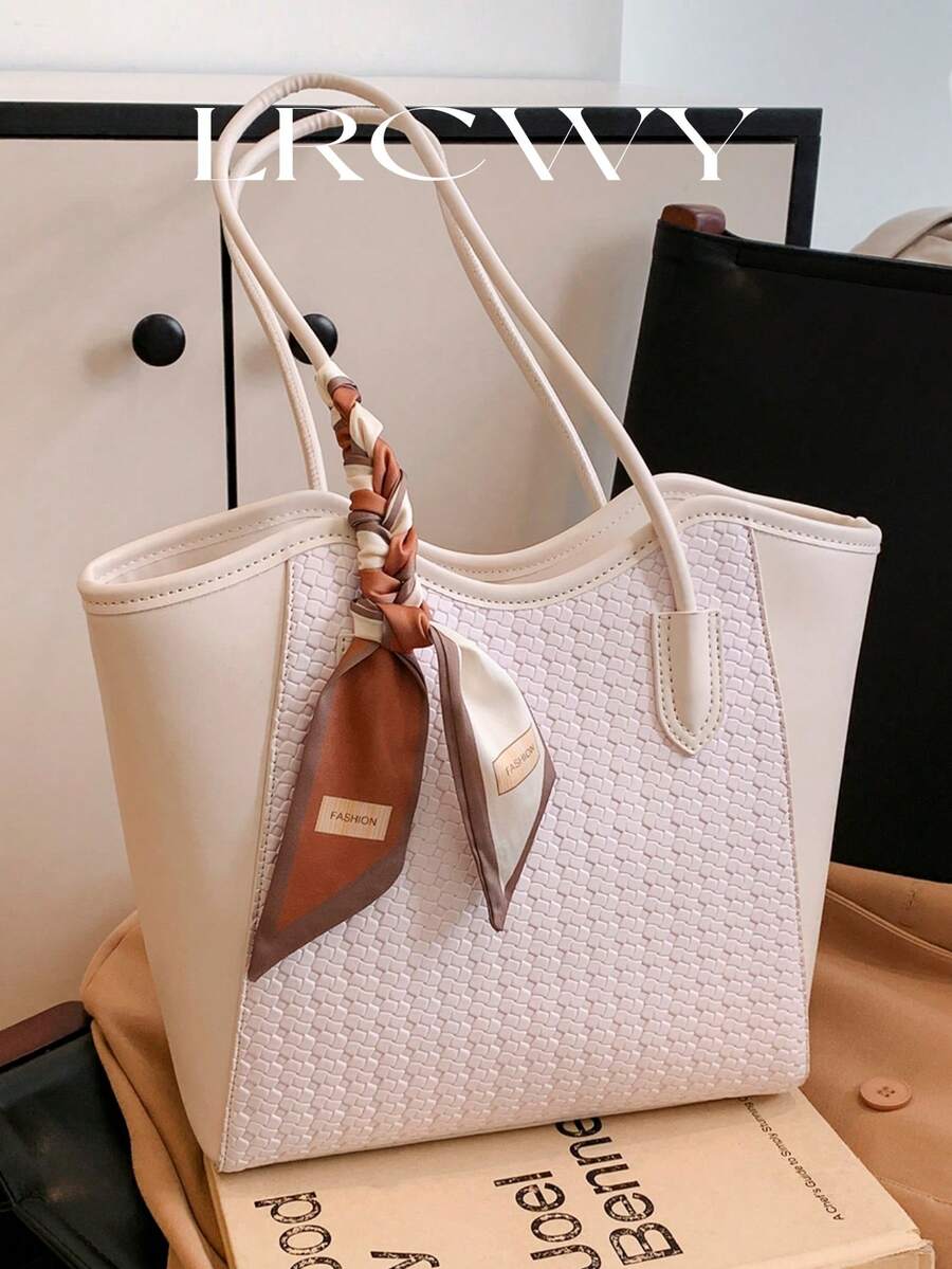 Elegant & Fashionable Tote Shoulder Bag, Crocodile Embossed Charm, Spacious Office/Business Tote, Coffee Color , Office Bag