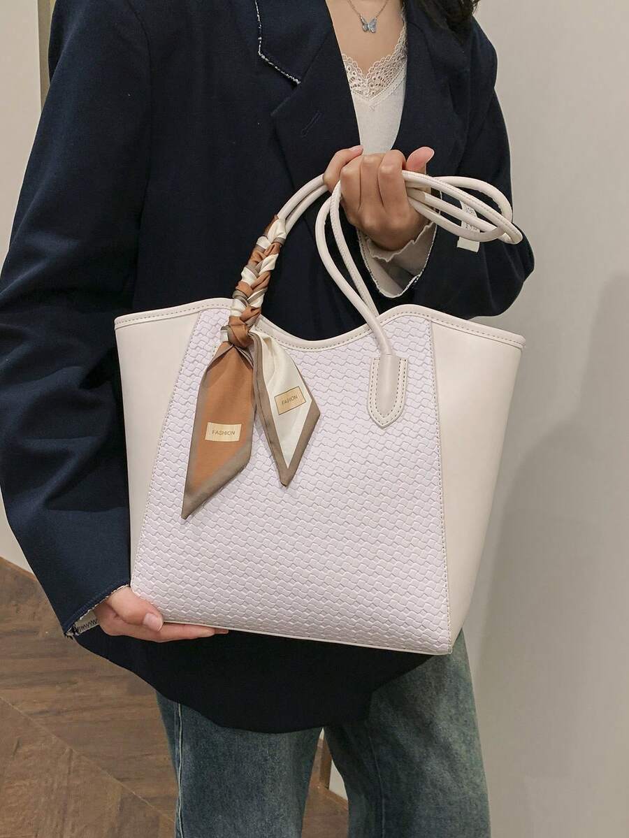 Elegant & Fashionable Tote Shoulder Bag, Crocodile Embossed Charm, Spacious Office/Business Tote, Coffee Color , Office Bag