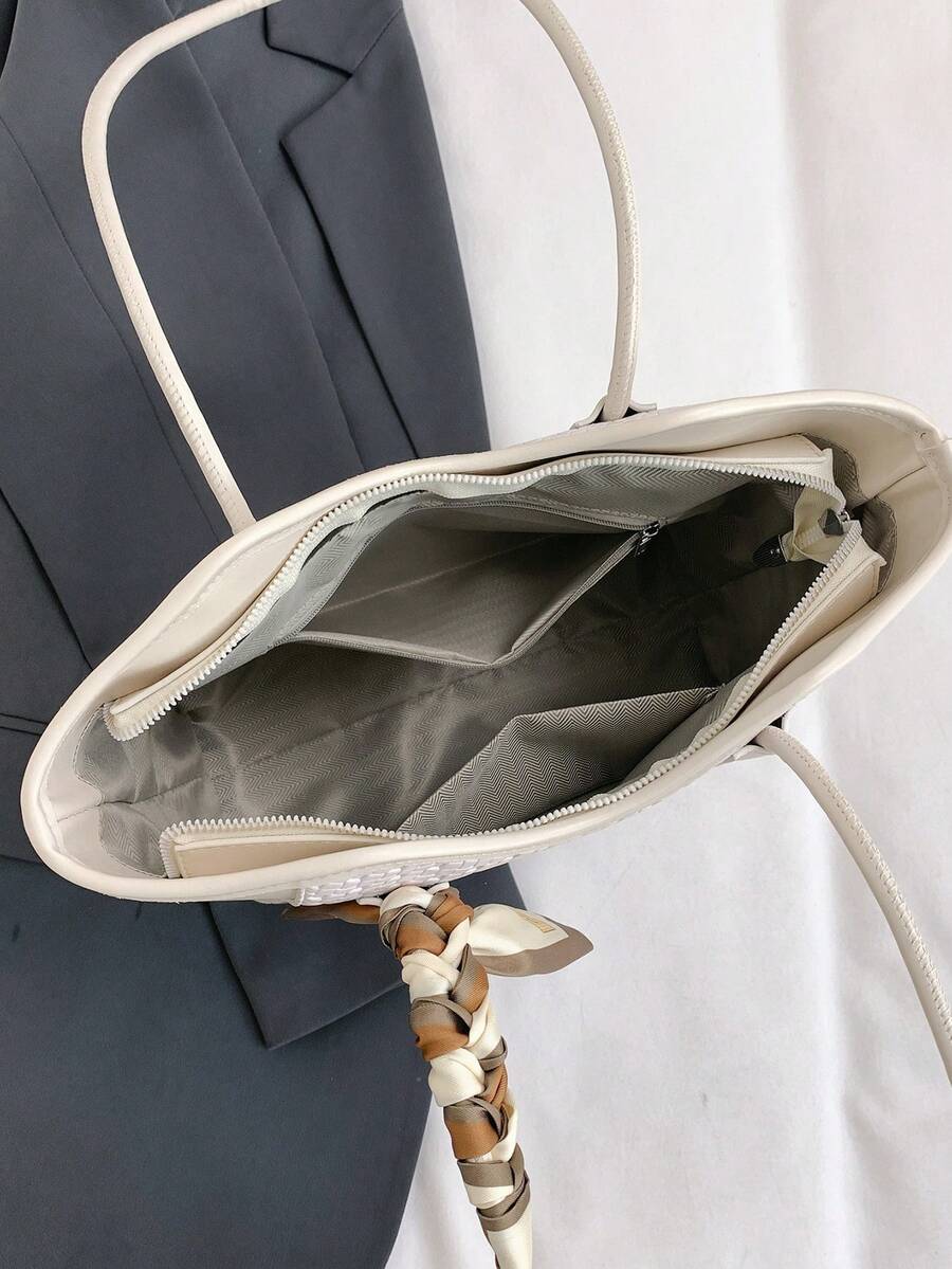 Elegant & Fashionable Tote Shoulder Bag, Crocodile Embossed Charm, Spacious Office/Business Tote, Coffee Color , Office Bag