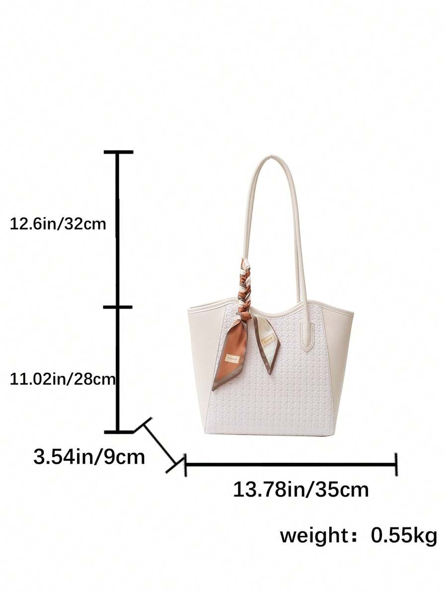 Elegant & Fashionable Tote Shoulder Bag, Crocodile Embossed Charm, Spacious Office/Business Tote, Coffee Color , Office Bag