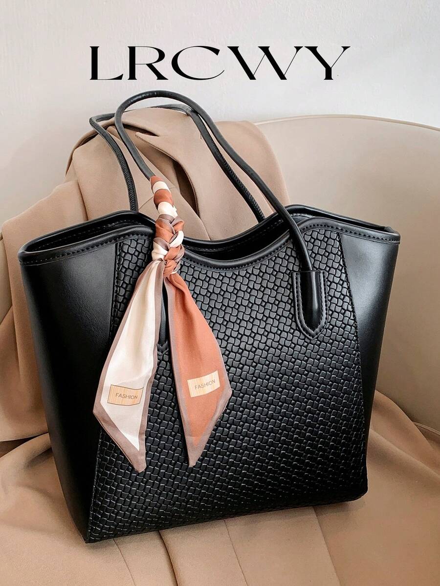 Elegant & Fashionable Tote Shoulder Bag, Crocodile Embossed Charm, Spacious Office/Business Tote, Coffee Color , Office Bag