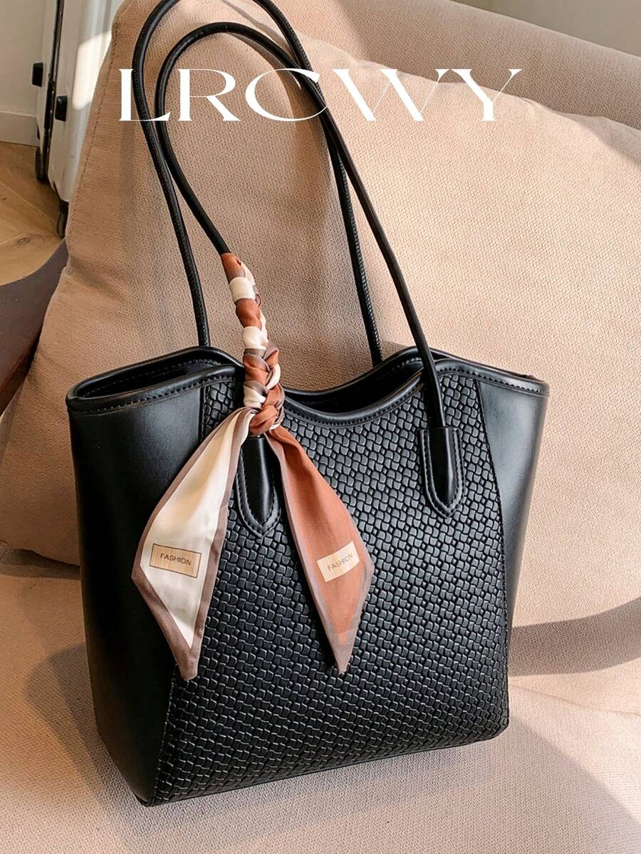 Elegant & Fashionable Tote Shoulder Bag, Crocodile Embossed Charm, Spacious Office/Business Tote, Coffee Color , Office Bag