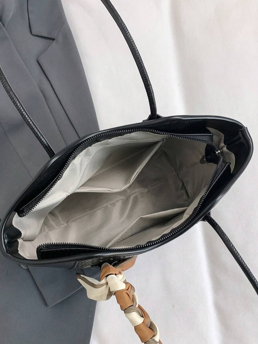 Elegant & Fashionable Tote Shoulder Bag, Crocodile Embossed Charm, Spacious Office/Business Tote, Coffee Color , Office Bag