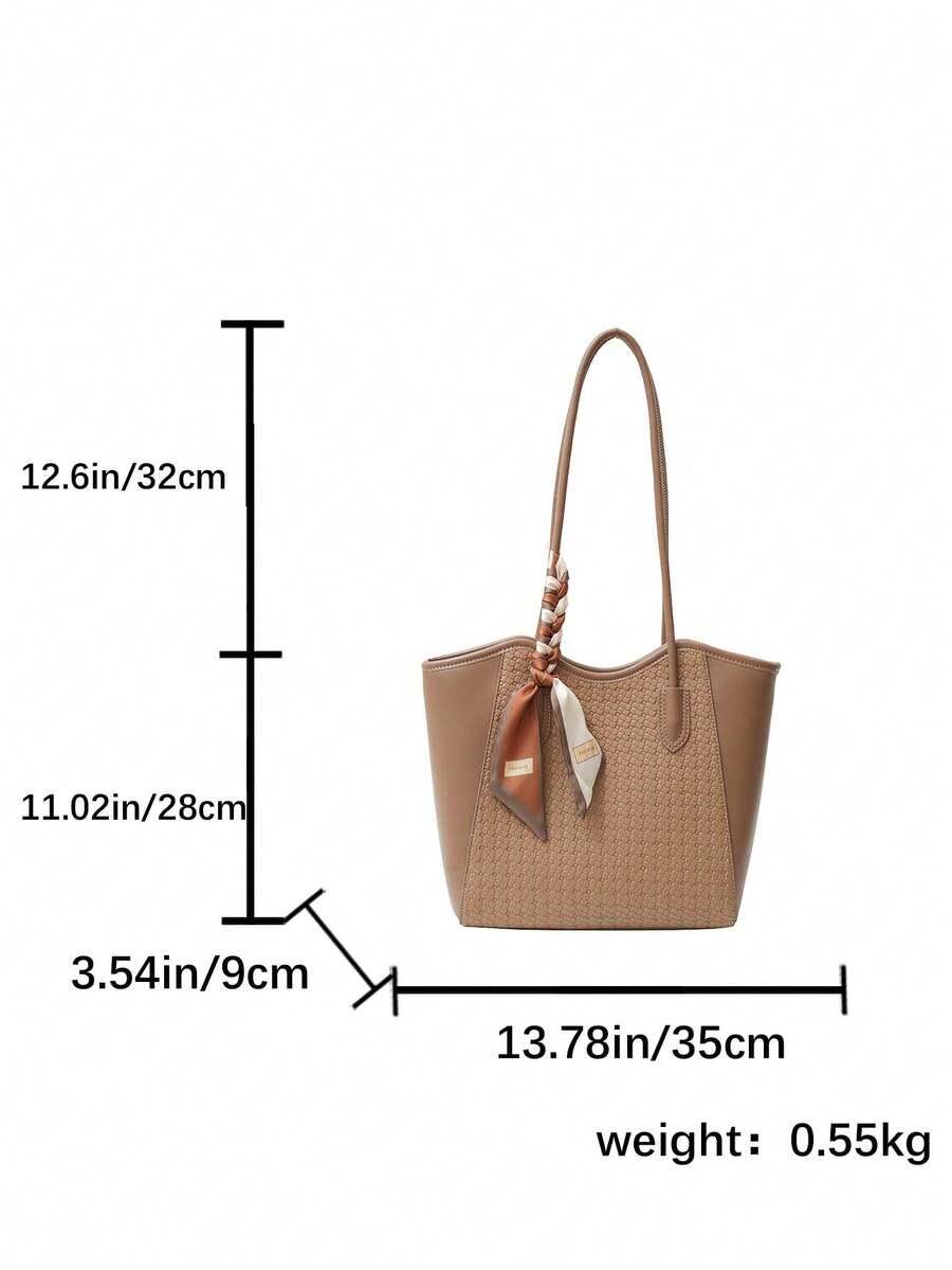 Elegant & Fashionable Tote Shoulder Bag, Crocodile Embossed Charm, Spacious Office/Business Tote, Coffee Color , Office Bag