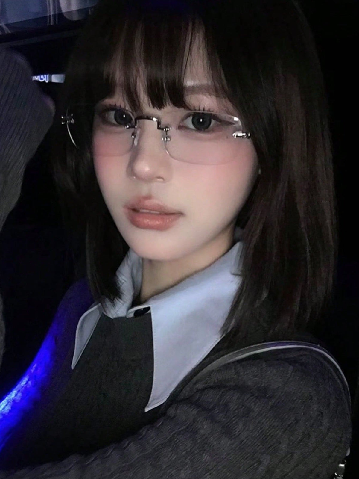 1pc Classic Fashionable Elegant Rimless Metal Eyeglasses